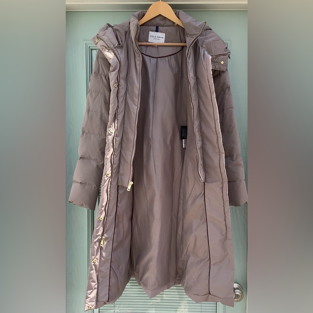 Cole Haan Taupe Puffer Coat - Picture 2 of 10